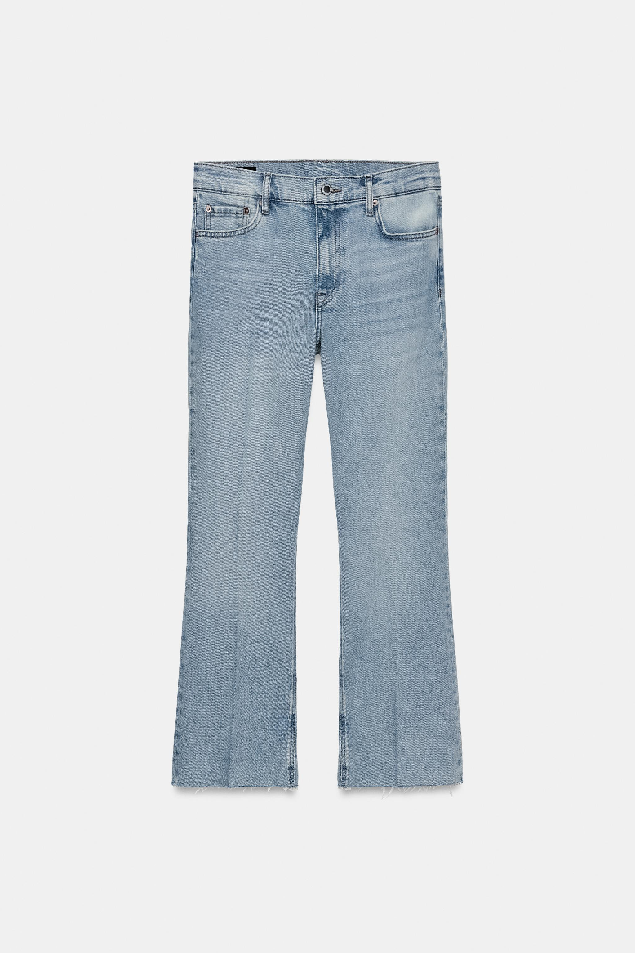 ZW COLLECTION MID-RISE CROPPED FLARE JEANS | Zara US