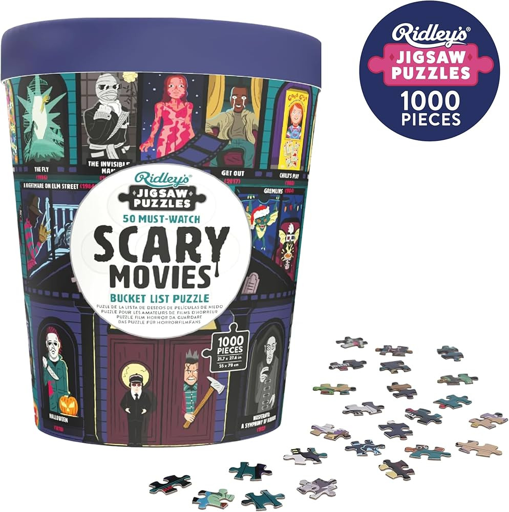 Ridley’s Games: 50 Must-Watch Scary Movies Bucket List 1000-Piece Puzzle – Spooky Horror Movi... | Amazon (US)
