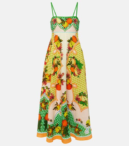 Lemonis printed linen maxi dress | Mytheresa (UK)