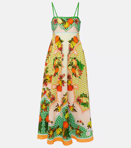 Lemonis printed linen maxi dress | Mytheresa (UK)