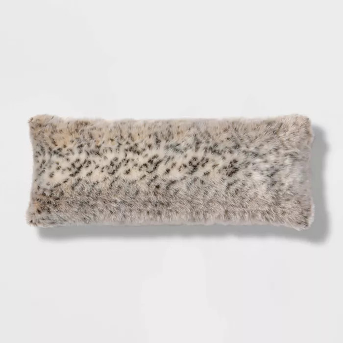 Oblong Oversized Faux Fur Decorative Throw Pillow Animal Print - Threshold™ | Target