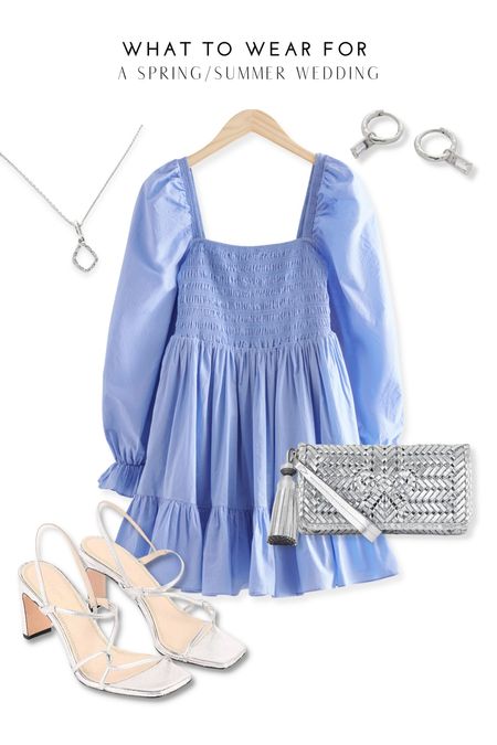 Spring summer wedding guest outfit ideas 🫶 styling a blue mini dress from & other stories with silver accessories ✨

#LTKstyletip #LTKwedding #LTKSeasonal