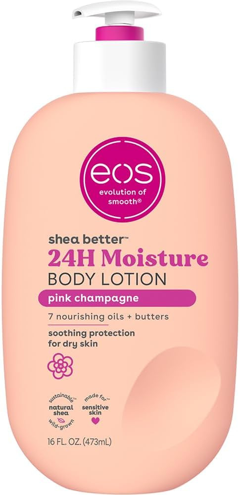 eos Shea Better Body Lotion Pink Champagne, 24-Hour Moisture Skin Care, Lightweight & Non-Greasy,... | Amazon (US)