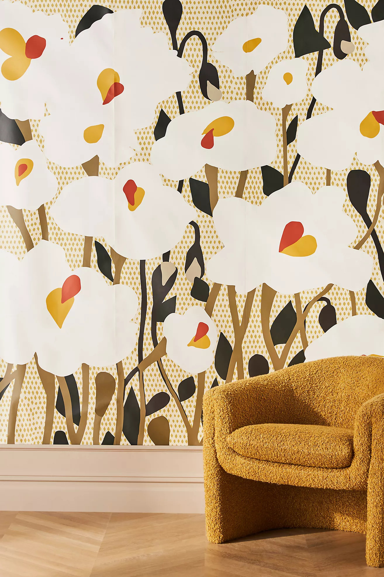 Mitchell Black Poppy Fields Mural | Anthropologie (US)