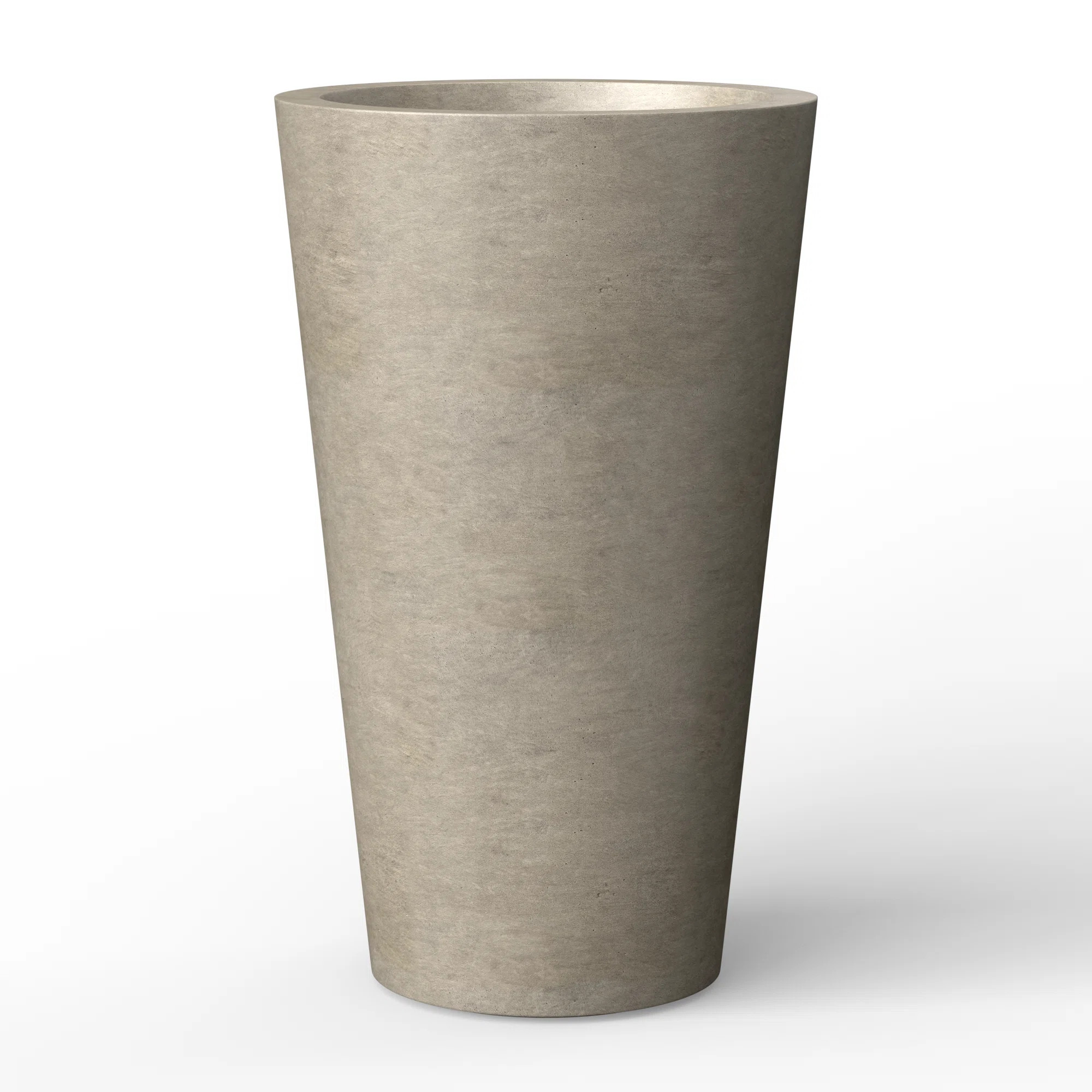 20 in. Large Gray Concrete Tall Cylinder Planter / Pot with Drainage Hole for Indoor & Outdoor | Wayfair North America