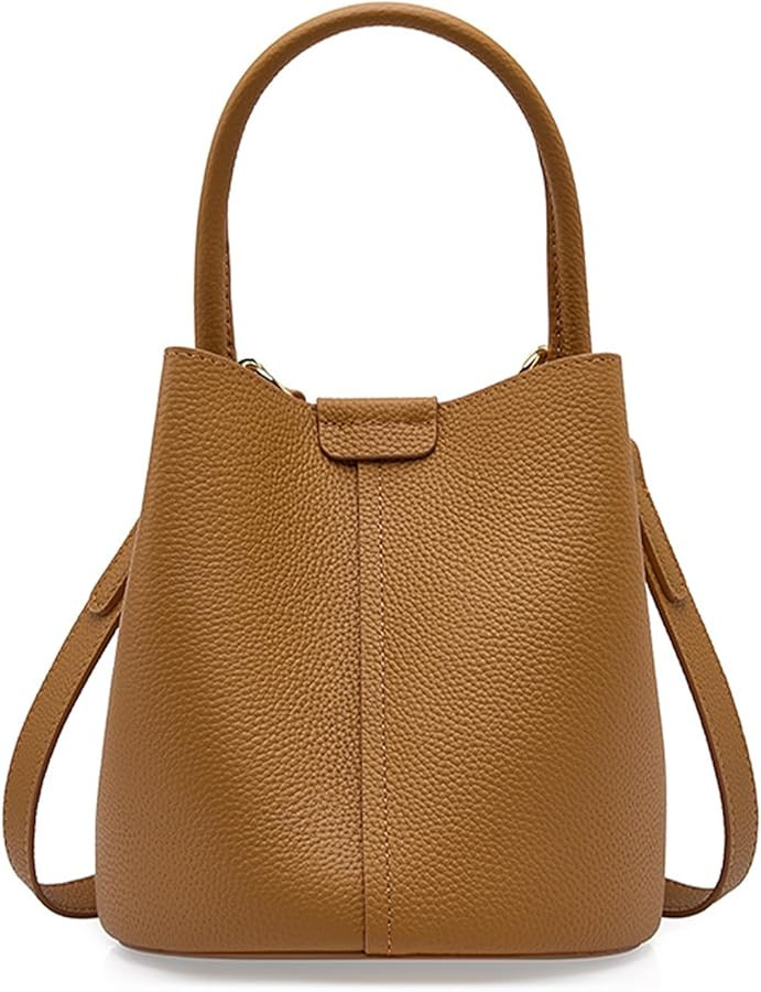 Bucket Bags for Women, Genuine Leather Crossbody Bags, Top-handle purses with an Adjustable Strap | Amazon (US)