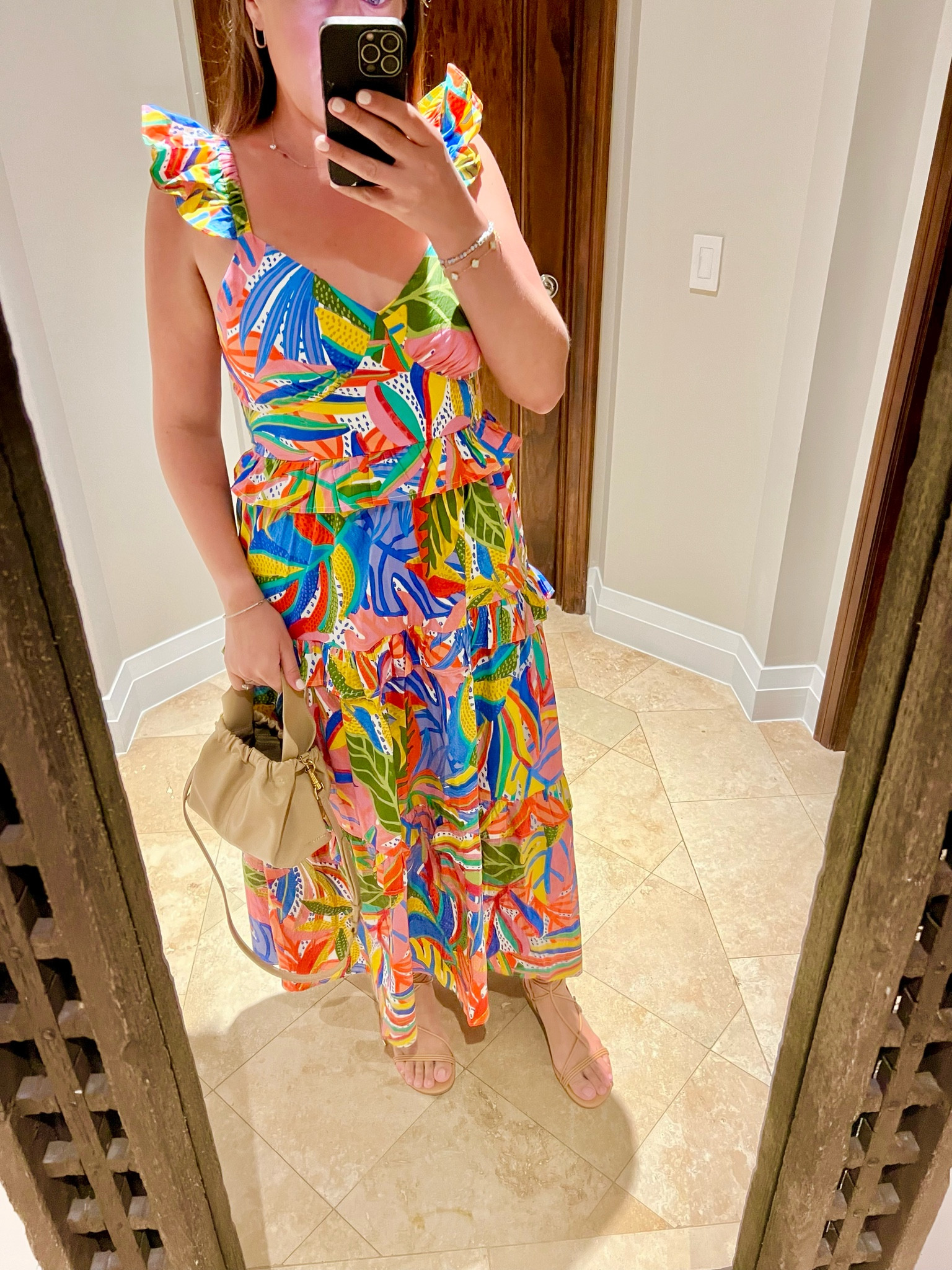 One of my favorite vacation looks. Wearing a medium  

Bloomingdale’s colorful dress vacation summer farm rio budget find aqua 

#LTKMidsize #LTKSeasonal #LTKFindsUnder100