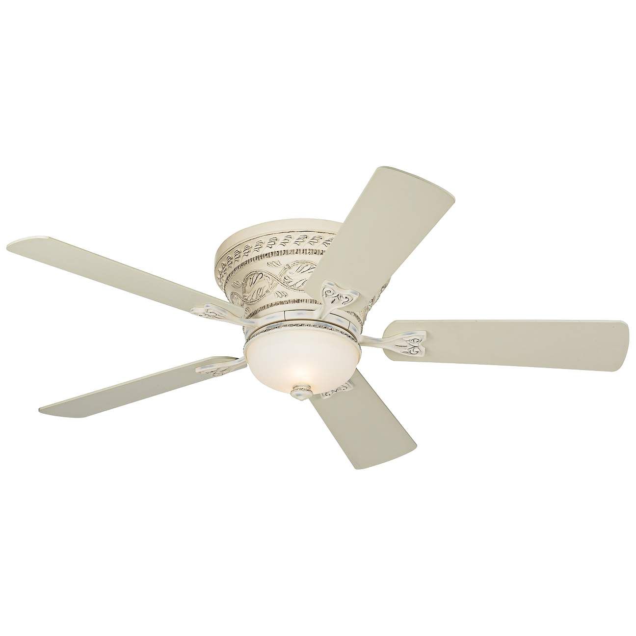 52" Casa Vieja Ancestry LED French White Hugger Fan with Remote | Lamps Plus