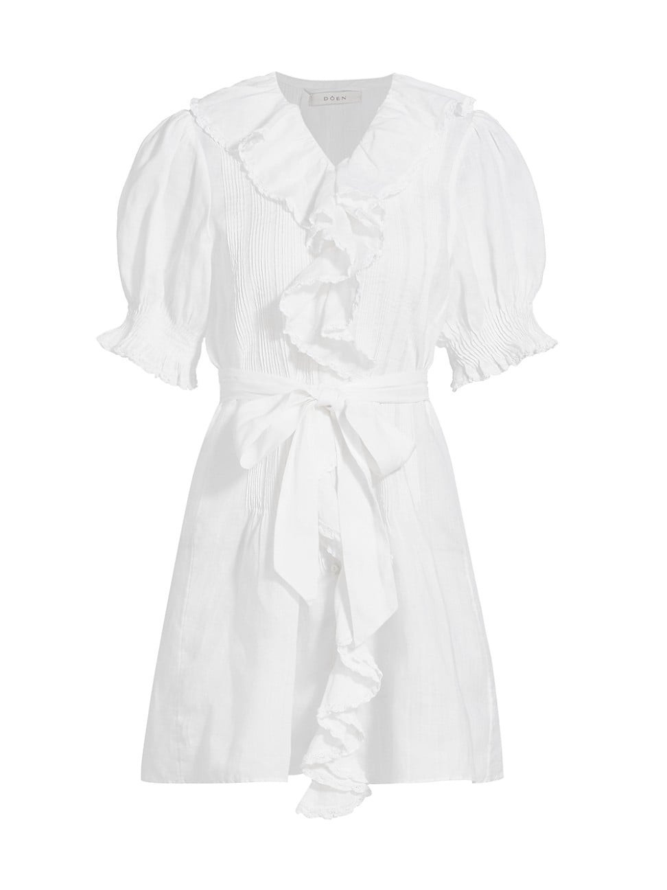 Women's Piper Belted Ruffled Minidress - Salt - Size Small | Saks Fifth Avenue