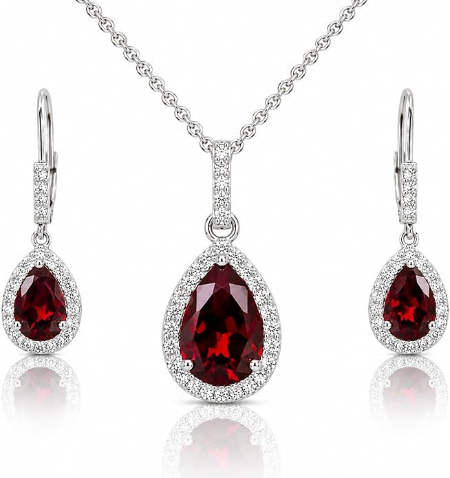 Jewelry Sets for Women, Necklace and Earring Sets for Women, Birthstone Jewelry, Genuine or Synth... | Amazon (US)