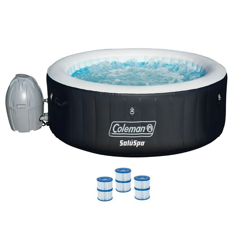 Coleman SaluSpa 71 x 26" Inflatable Spa 4-Person Hot Tub w/ 3 Filter Cartridges | Walmart (US)