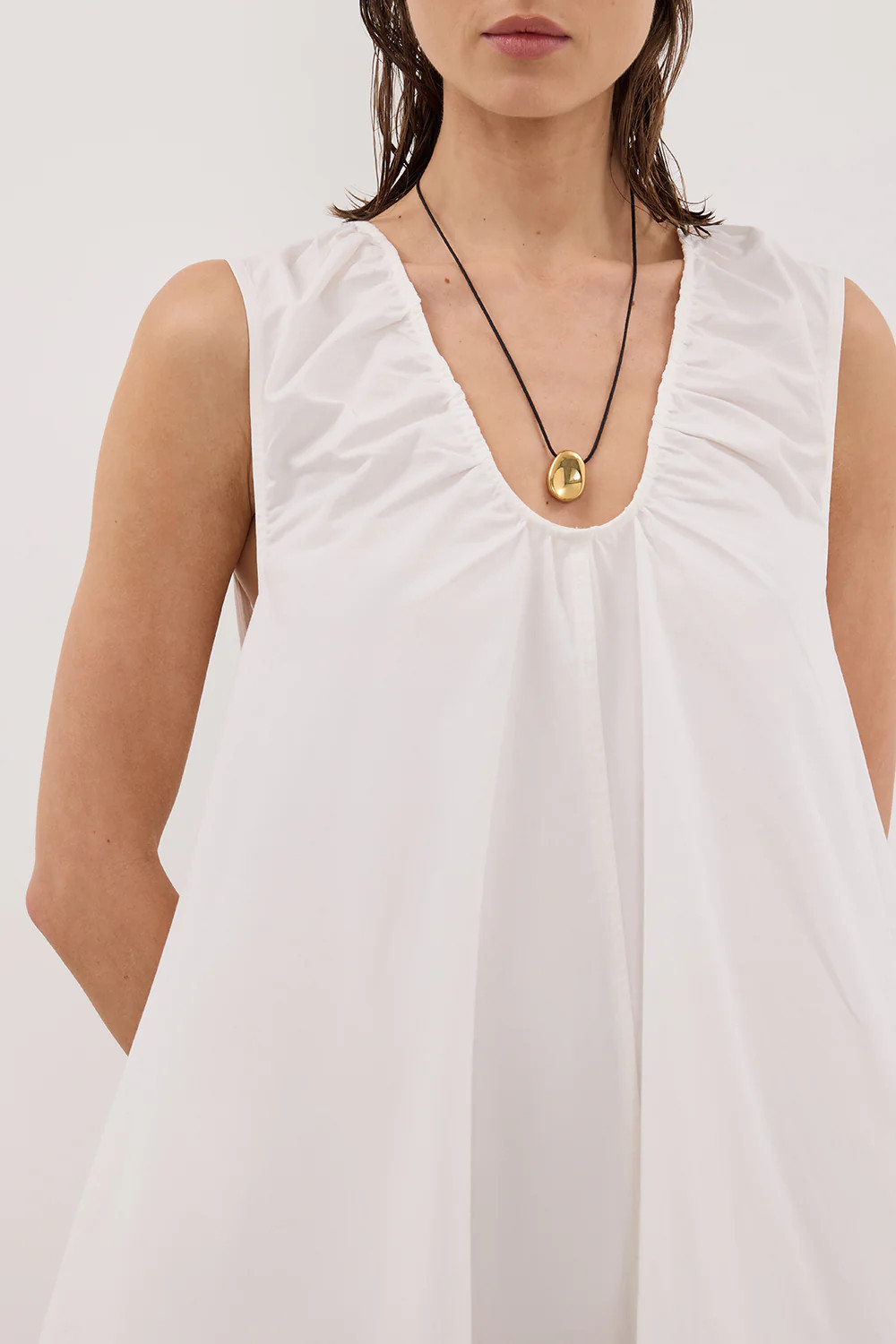 GABBY WHITE OVERSIZED COTTON MINI DRESS | DISSH