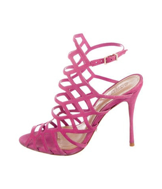 Schutz Leather Caged Sandals Pink Schutz Leather Caged Sandals | The RealReal