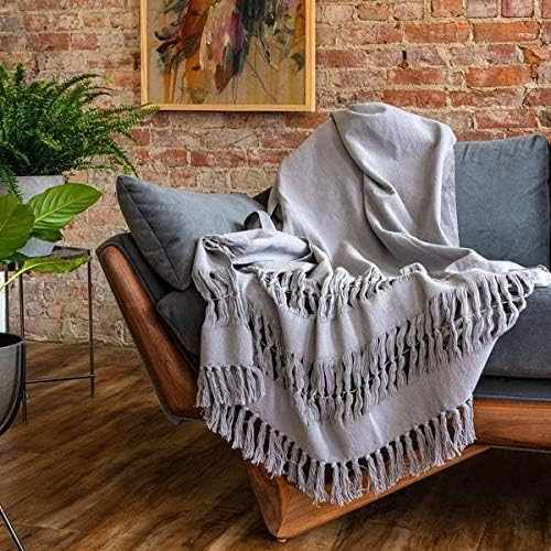Refinery29 | Lennon Collection | Premium Cotton Textured Throw Blanket, Modern Fringe Design for ... | Amazon (US)