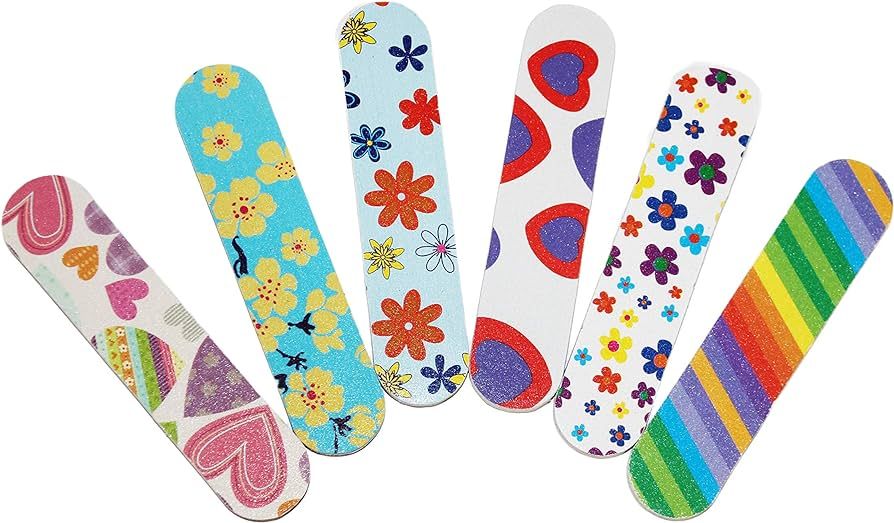 (1 Dozen) Pack of 2 Colorful Girly Mini Emery Board Nail Files | Amazon (US)