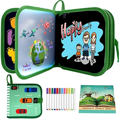 Ccinnoe Erasable Doodle Book for Kids-Toddlers Activity Toys Reusable Drawing Pads with 12 Waterc... | Amazon (US)