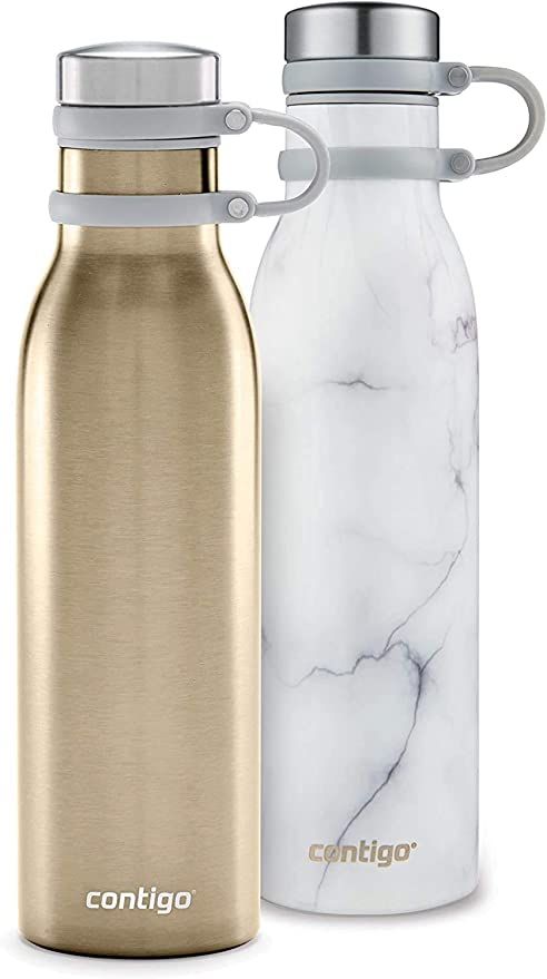 Contigo Couture Collection, 2 Pack – Contigo Stainless Steel Water Bottles, 20 oz, Marble/Champ... | Amazon (US)