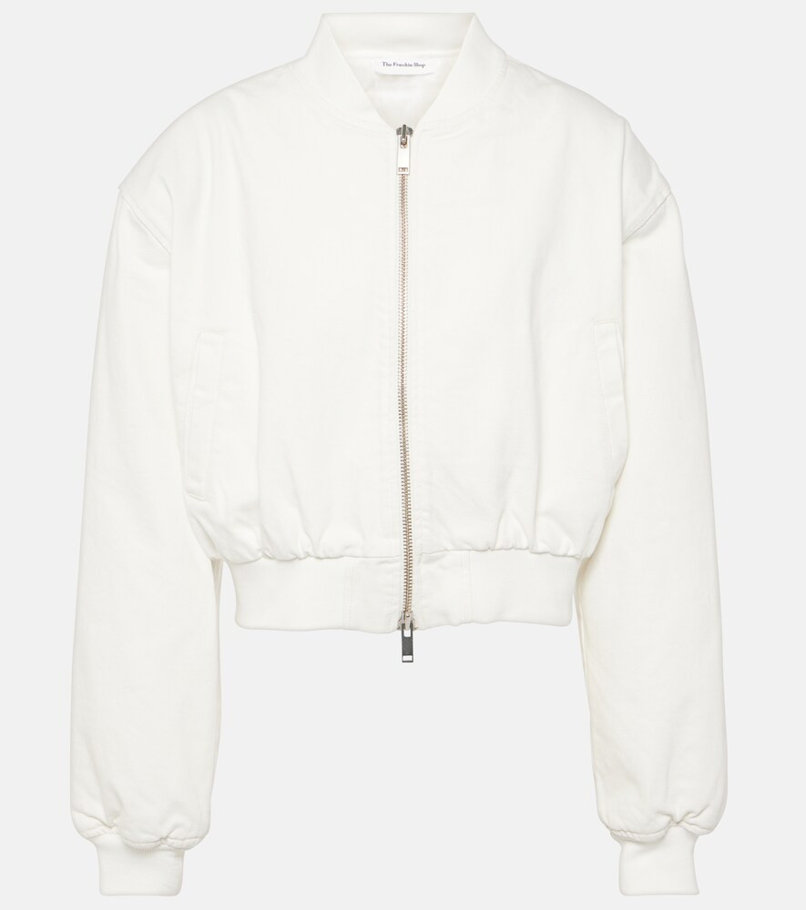 The Frankie Shop Micky cropped denim bomber jacket | Mytheresa (US/CA)
