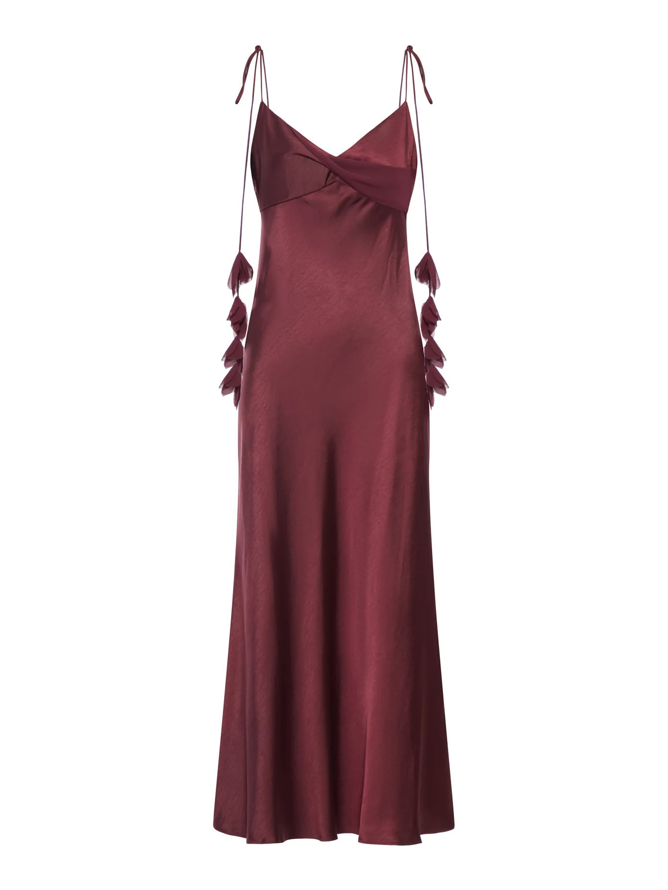 BURGUNDY SATIN FLOWER MIDI DRESS - Self-portrait - Woman | Suitnegozi INT