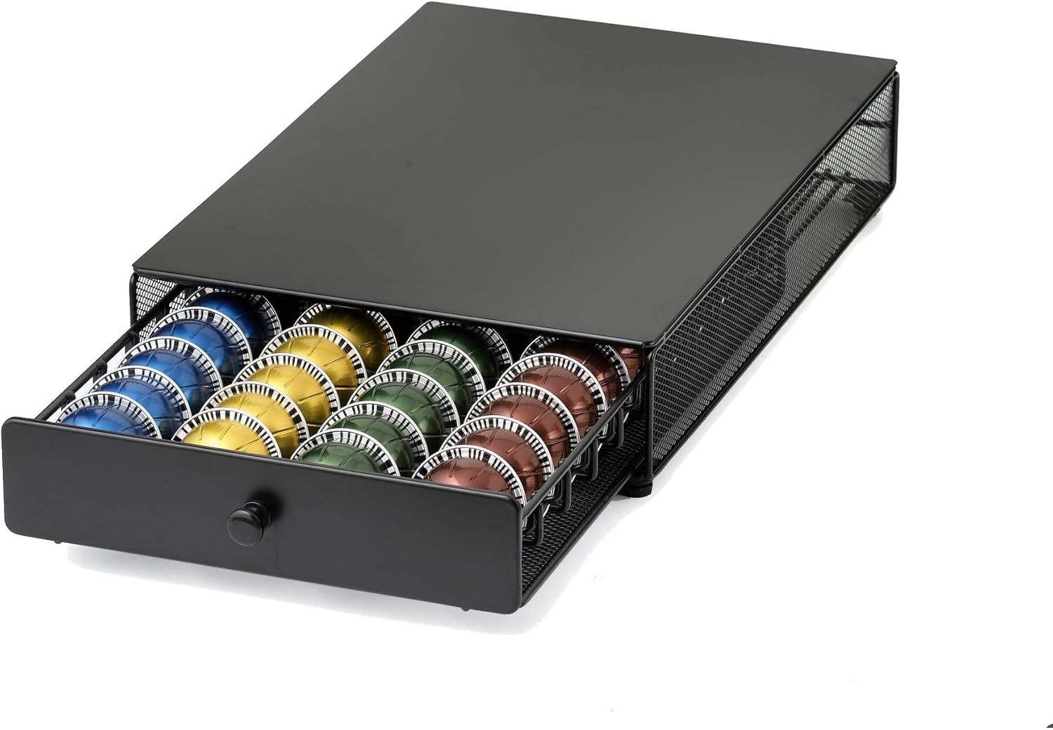 Nifty Vertuoline Rolling Coffee Pod Drawer – Satin Black Finish, 40 Pod Capsule Holder, Compact... | Amazon (US)