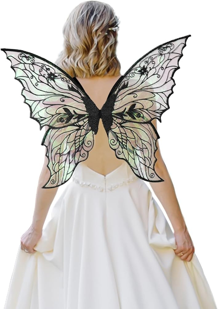 ALIBBON Fairy Wings Transparent Fairy Wings Costume for Women, Butterfly Wings Dress Up Accessori... | Amazon (US)
