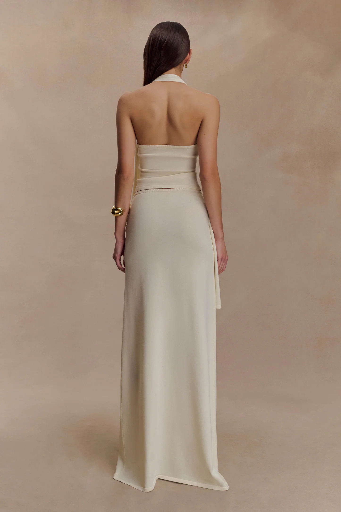 Xanthia Knit Halter Top - Ivory | Meshki UK