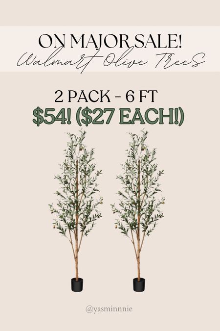 AMAZING STEAL! If you’ve been wanting a 6 foot olive tree (better yet 2!) then THIS is the deal for you!! Hurry because prices change daily! 2 pack for $54! 😱✨🤍 That’s about $27 each! 

Olive trees, Walmart, living room, on sale, finds, flash sale, living room, bedroom, affordable, home decor , modern

#LTKunder50 #LTKsalealert #LTKFind