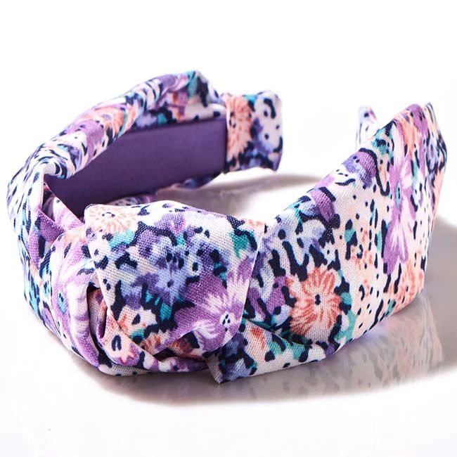 Floral Collection Orchid Knotted Headband - Print | Bellefixe