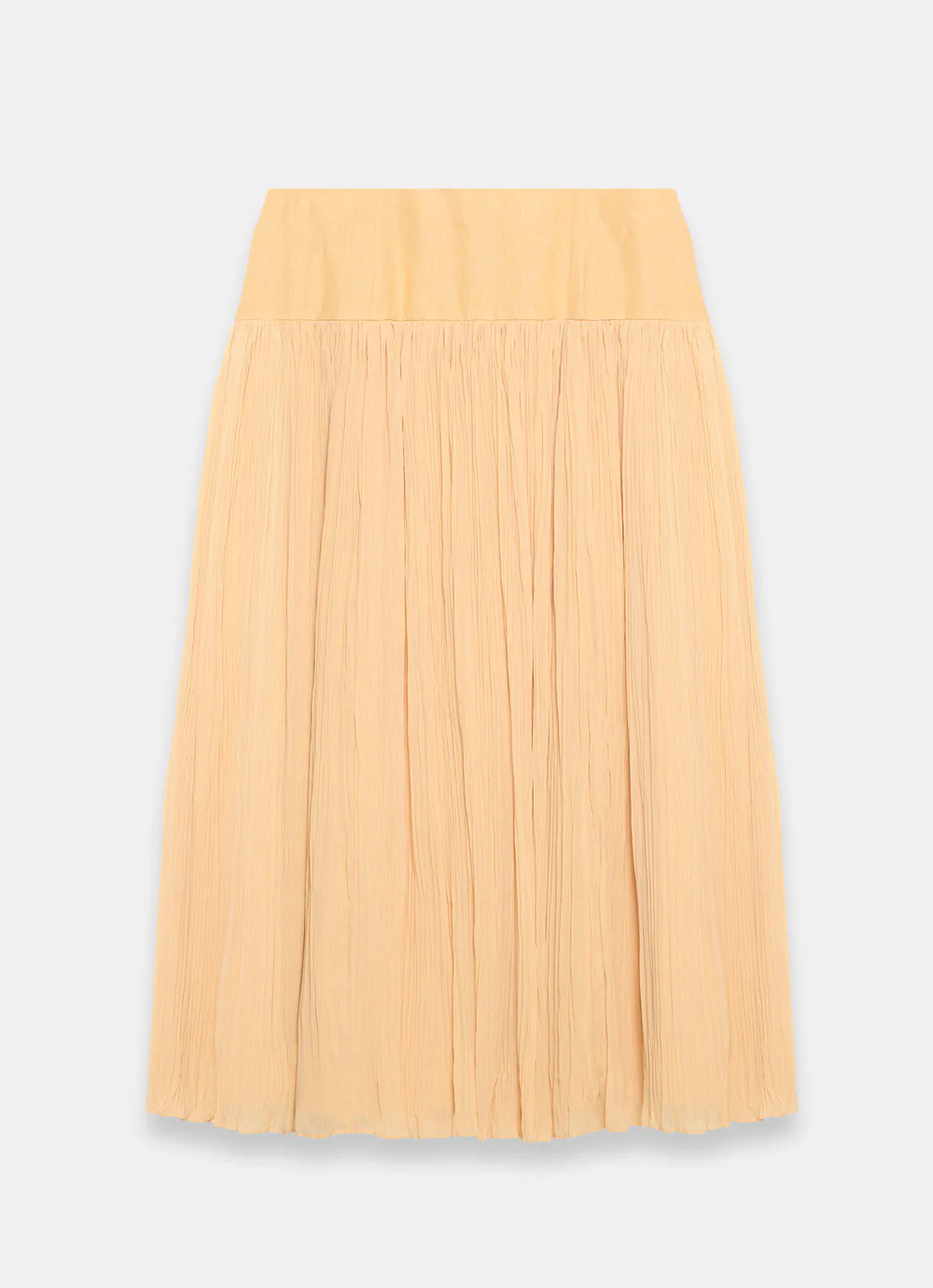 Yellow Drop Waist Crinkle Midi Skirt | Mint Velvet