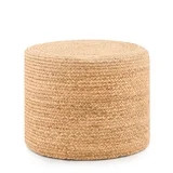 Casa Pura Furniture Handwoven Natural Water Hyacinth Pouf Ottoman Footstool Round Outdoor Ottoman... | Walmart (US)