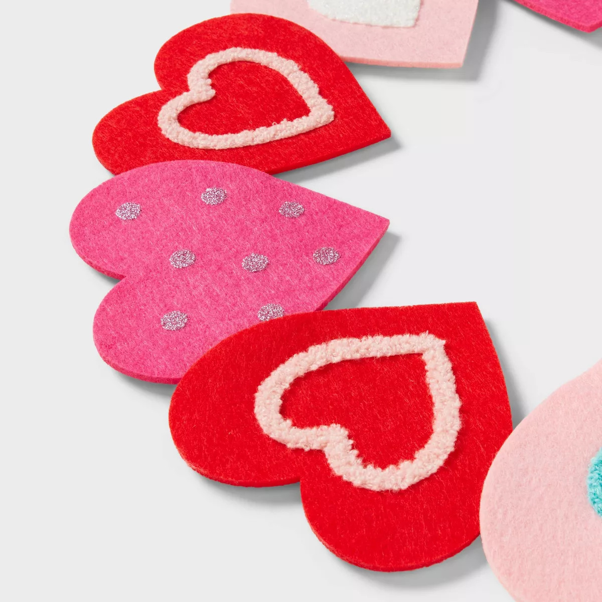16" Felt Heart Wreath Valentine's Day Decorative Wall Decor - Spritz™ | Target