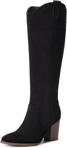 Suede Knee High Boots Women Fall Tall Boots with Side Zipper | Suede Boots, 2.99-inch Chunky Heel... | Amazon (US)
