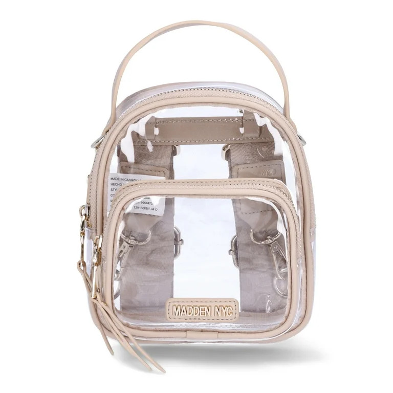 Madden NYC Women’s Clear Mini Convertible Backpack, Khaki | Walmart (US)