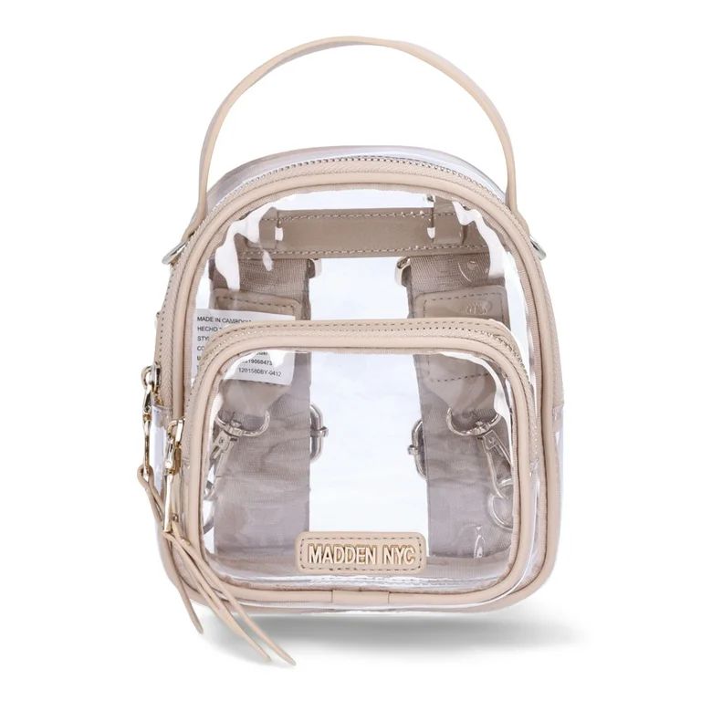 Madden NYC Women’s Clear Mini Convertible Backpack, Khaki | Walmart (US)