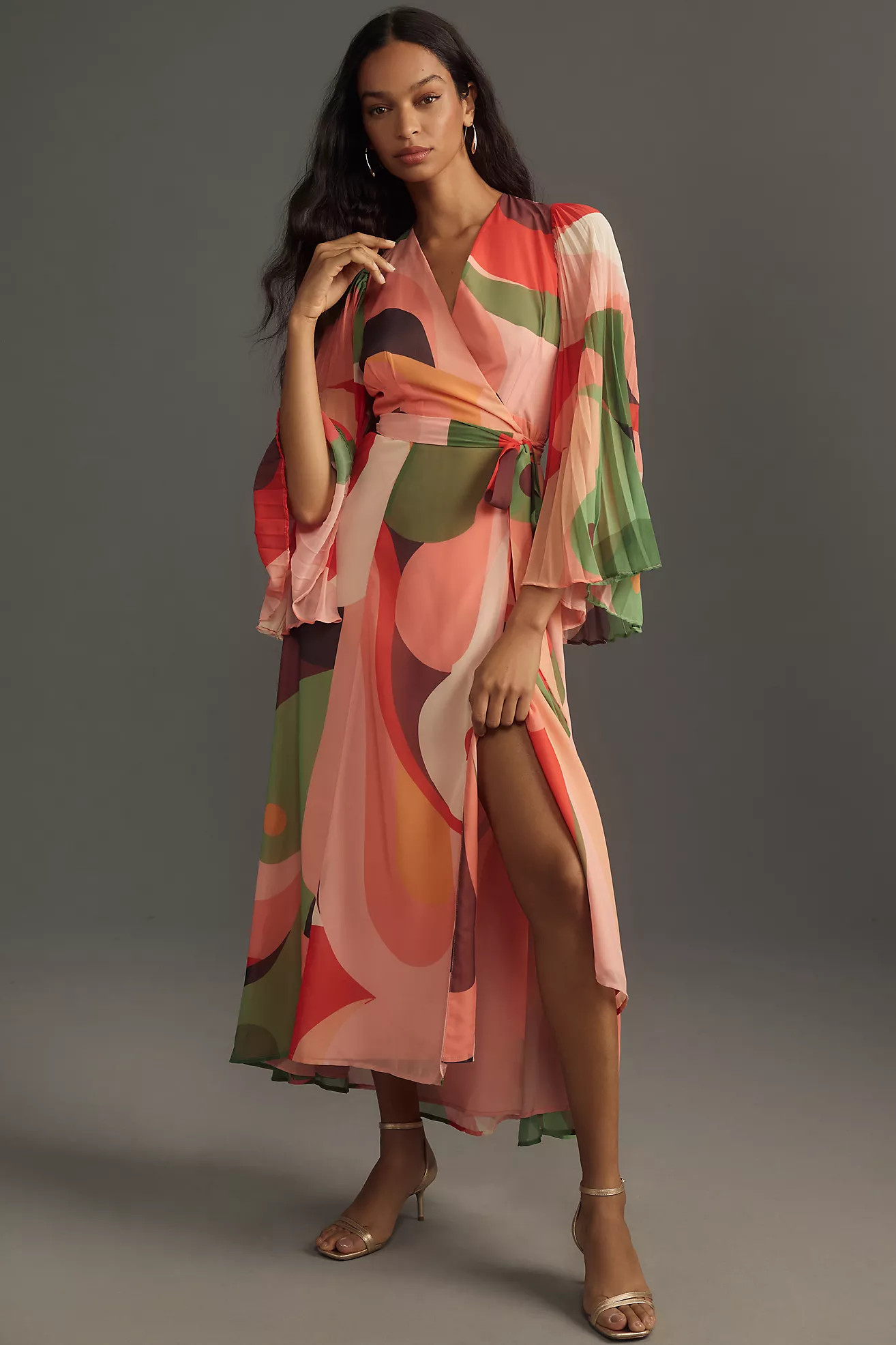 Hutch Blanca Long-Sleeve Wrap Midi Dress | Anthropologie (US)