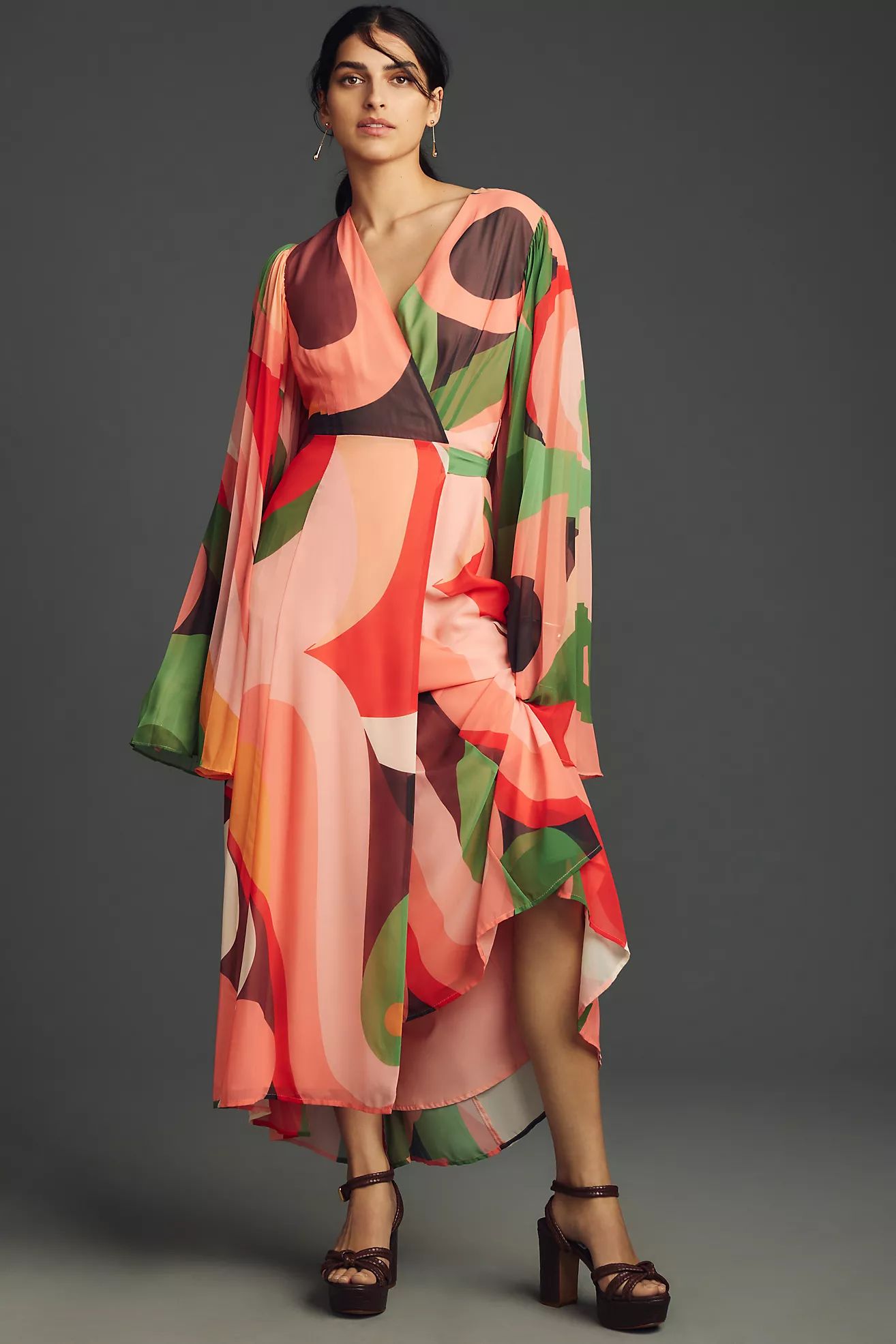 Hutch Blanca Long-Sleeve Wrap Midi Dress | Anthropologie (US)
