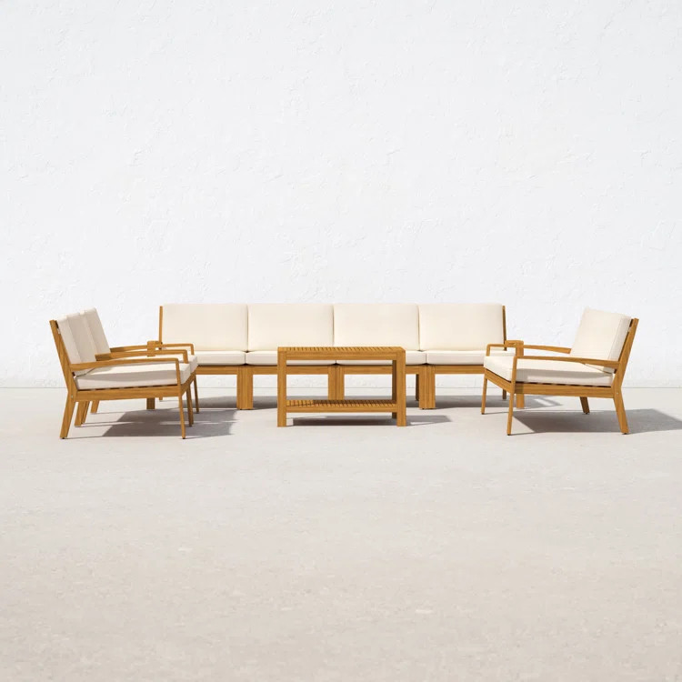 Poe Outdoor 8 Piece Sectional Seating Group with Cushion | Wayfair North America