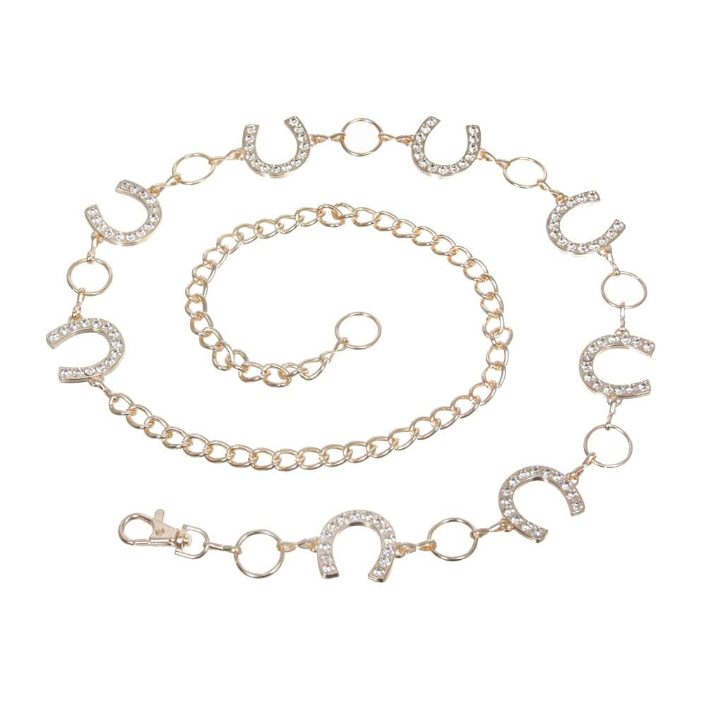 Crystal Horseshoe Chain Belt or Women– Adjustable Fashion Waist Chain | Amazon (US)