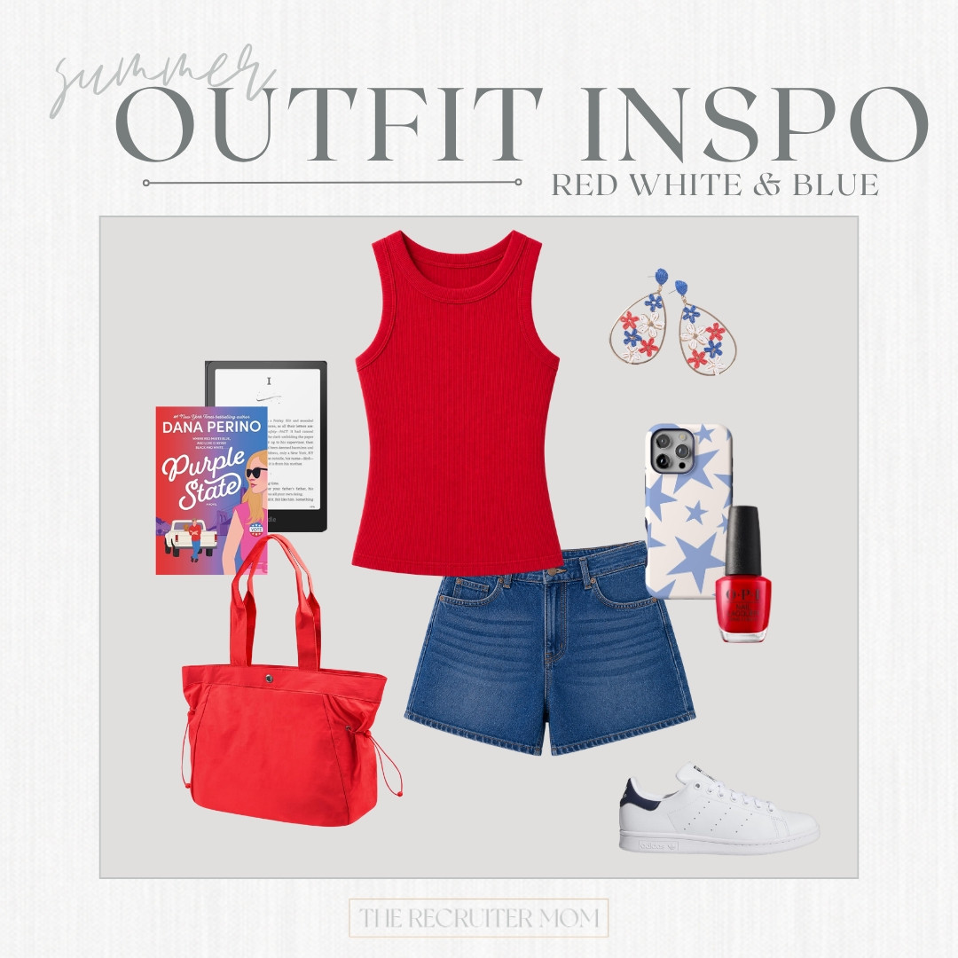 Red tank and denim shorts styled with sporty sneakers for an easy red, white, and blue outfit 🇺🇸 #LTKholiday #LTKsummer

#LTKSeasonal #LTKOver40 #LTKMidsize