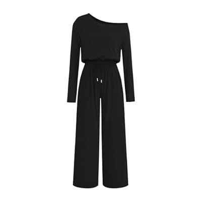 Lazysmile Jumpsuits For Women Dressy Long Sleeve Off Shoulder One Piece Wi… | Amazon (US)