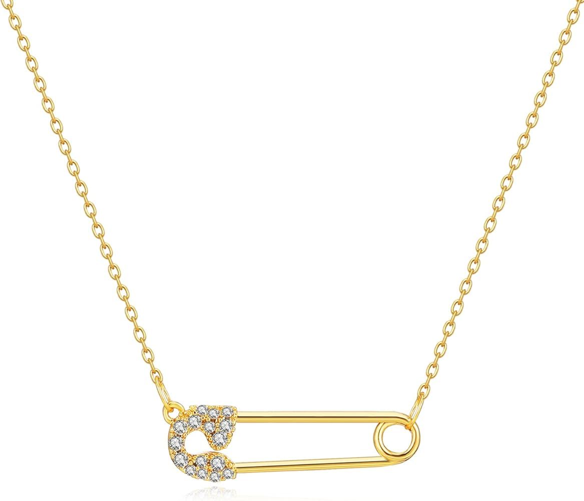 MRSXIA Gold Necklace for Women Pendant 18K Gold Filled Dainty Chain Simple Jewelry | Amazon (US)