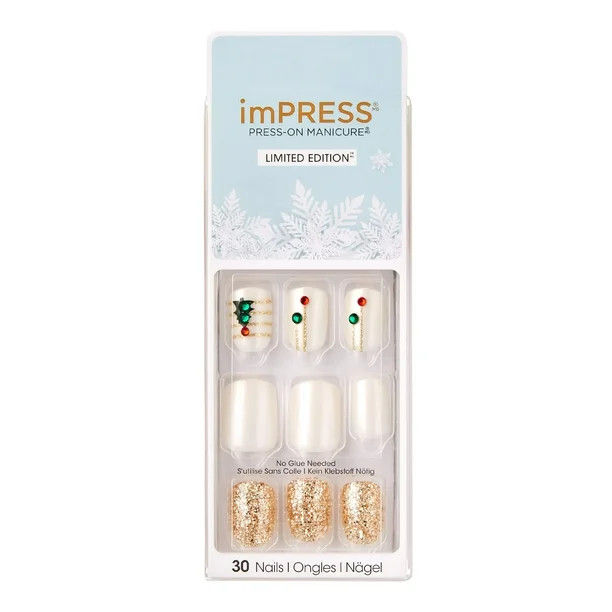 imPRESS Press-on Manicure Kit Holiday Designs - First Snow | Walmart (US)