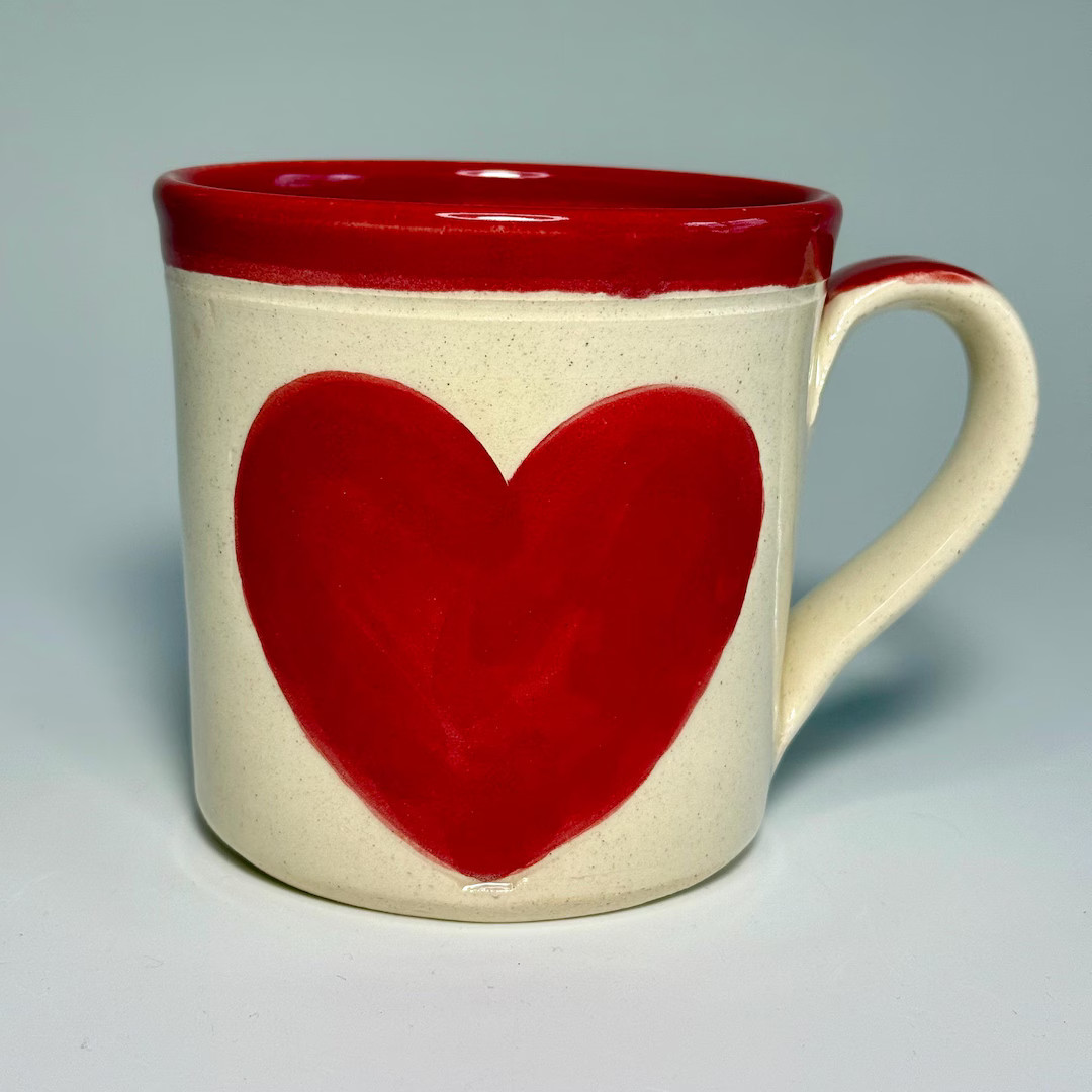 Handmade Heart Pottery Mug, Unique Ceramic Coffee Cup. | Etsy (US)