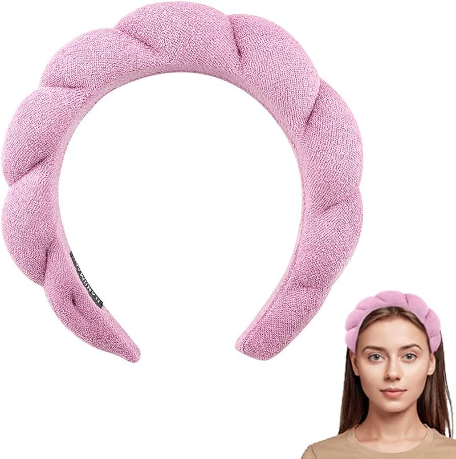 Newvenper Puffy Spa Headband for Women Non Slip Sponge Headband for Washing Face, Makeup Removal,... | Amazon (US)