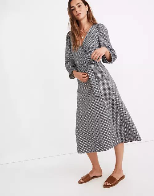 Textured Dot Wrap Midi Dress | Madewell