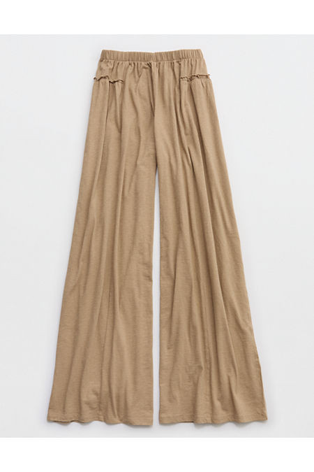Aerie Happiest Wide Leg Pant Women's Toasted Almond XXL | Aerie