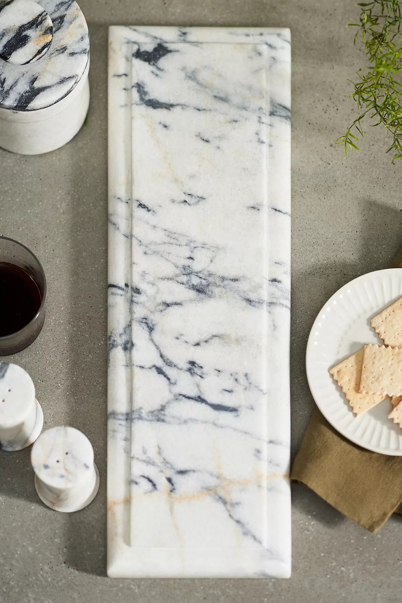 Smoky White Marble Serving Board | Anthropologie (US)