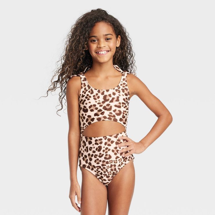 Girls' Leopard Spot One Piece Swimsuit - Cat & Jack™ | Target