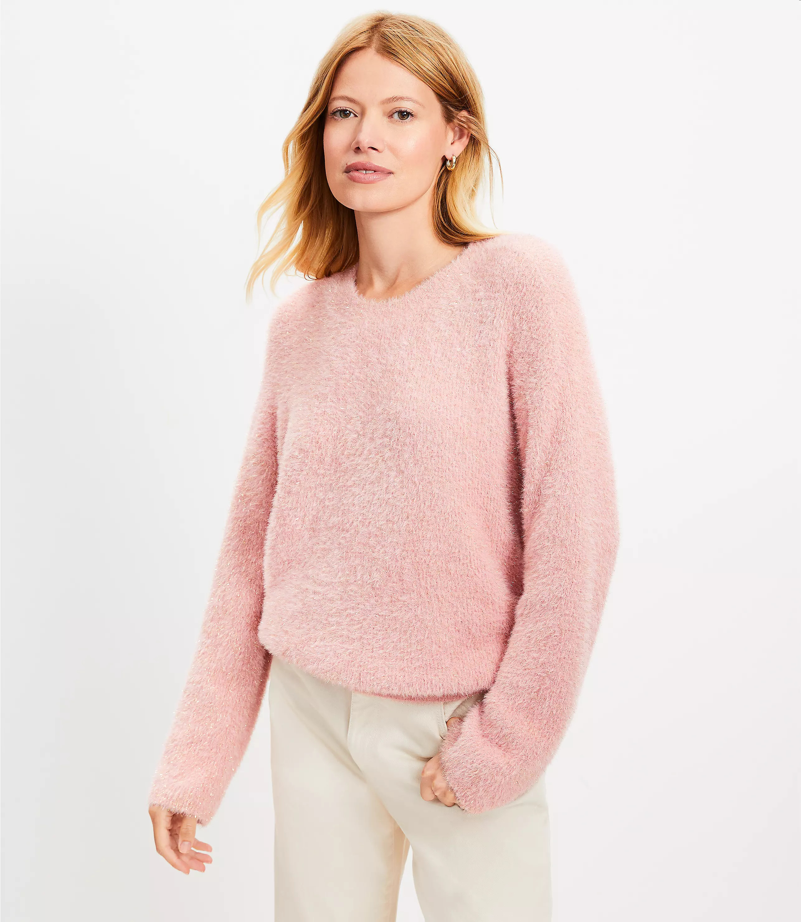 Shimmer Fuzzy Sweater | LOFT