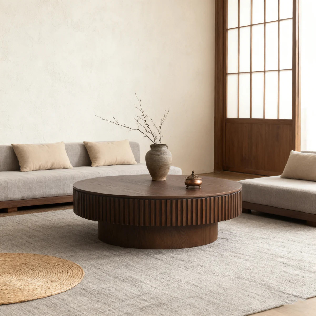 Timeshia Coffee Table, Modern Coffee Table, Wood Coffee Table, Round Coffee Table With Storage | Wayfair North America